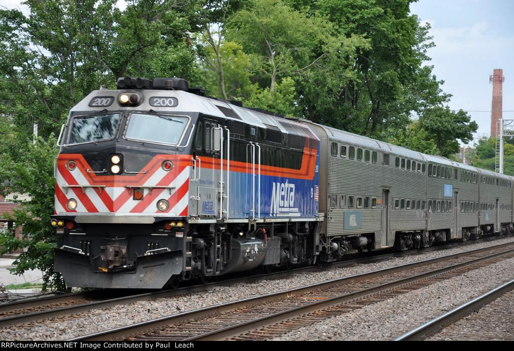 Commuter train cruises west